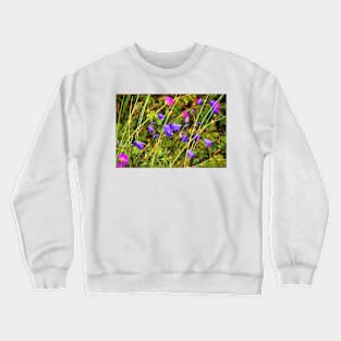 Harebells and Geraniums textured Crewneck Sweatshirt